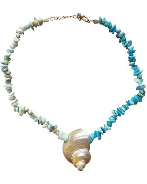 OhSun Gemma Turbo Shell & Glass Bead Necklace - Blue