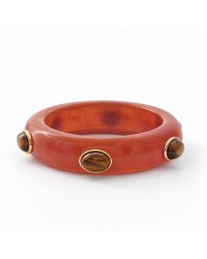 Hye Jane Jewelry Adler Resin & Semiprecious Gemstone Bangle - Red