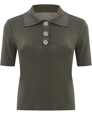 Exquise Regular Shirt Collar Short Sleeve Jaylah K. Sweater - Green