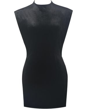 Miss Circle New York Vienna Velvet Mock Neck Mini Dress - Black
