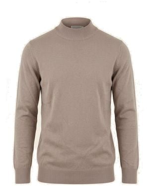 Ron Tomson Neutrals Mock Neck Relaxed Jumper - Grey