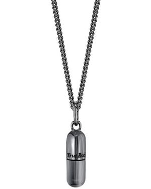 True Rocks Gun Metal Mini Pill Pendant - Metallic