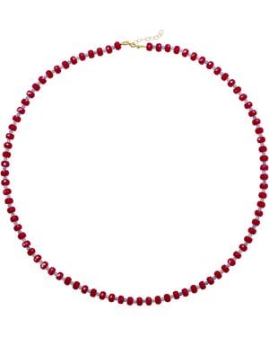 Bombyx House Jumbo Ruby Aquamarine Alternating Necklace - Red