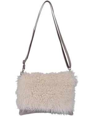 Owen Barry Sheepskin Crossbody Clutch Ivory Frigate - Grey