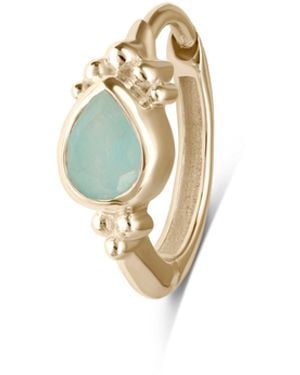 Zohreh Amazonite Boho Huggie Hoop Earring 9K - Metallic