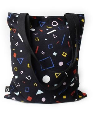 Qu Pattern Canvas Tote Bag - Blue