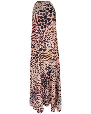 Any Old Iron Neutrals Neutral Animal Halter Dress - White