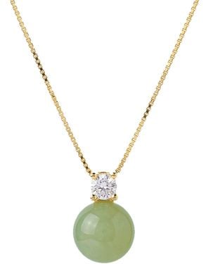 seree Esther Jade & Zircon Necklace - Green