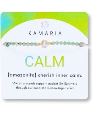 KAMARIA Lumira Mini Pearl & Gemstone Adjustable Bracelet With Miyuki Beads - Blue