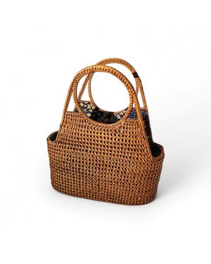 OhSun Neutrals Aiko Rattan Bucket - Brown