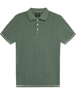 Vustra Sage Textured Knit Polo - Green