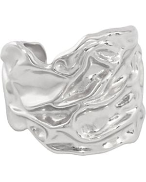 Janus Edinburgh Sterling Chunky Fluidity Textured Tulla Ring - Gray