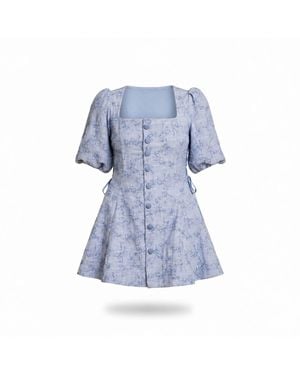 L’orangerie D’isabella Bloom & Laced Mini Dress Denim - Blue