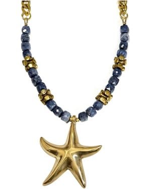 Rachel Nathan Sponge Coral & Starfish Necklace - Metallic