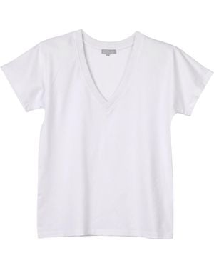 Cove V Neck Short Sleeve Cotton T-Shirt - White