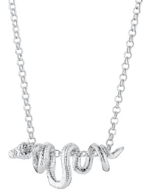 Scream Pretty Sterling Chinese Zodiac Snake Necklace - Metallic
