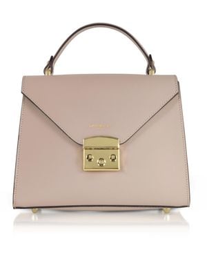 Le Parmentier Neutrals Peggy Leather Top Handle Satchel Bag - White
