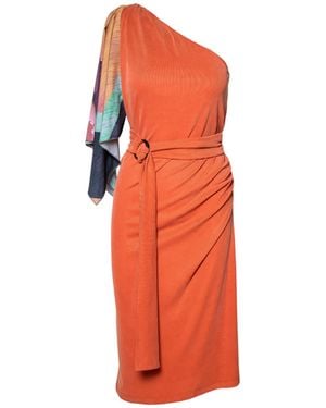 ARTISTA Ivy One Shoulder Midi Dress - Orange