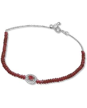 Genevieve Collection 18K Ruby Bead Bracelet - White