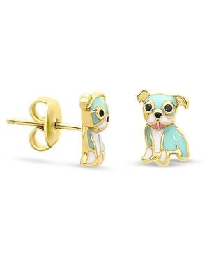 Cloud Haven Bulldog Stud Earrings - Metallic