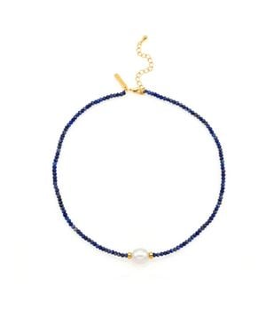 Jaredjamin Rowan Necklace Lapis Lazuli - Metallic