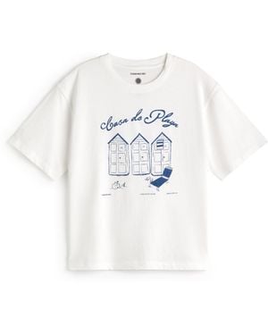 Thinking Mu Oversize Beach House T-Shirt Lena - White