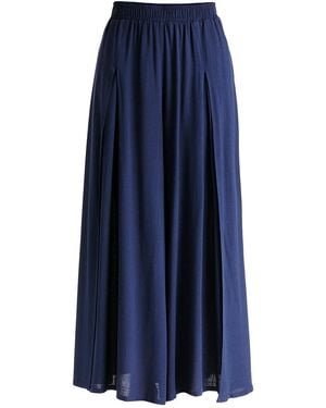 Paisie Flowy Palazzo Trousers With Open Front Splits - Blue