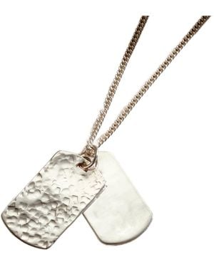Posh Totty Designs Sterling Double Dog Tag Necklace - White