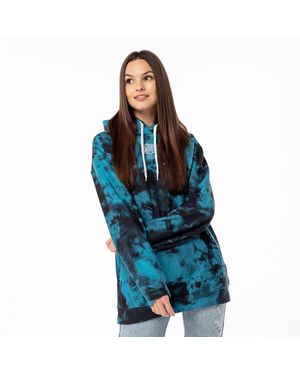 Aloha From Deer Dark Tie Dye Oversize Hoodie - Blue