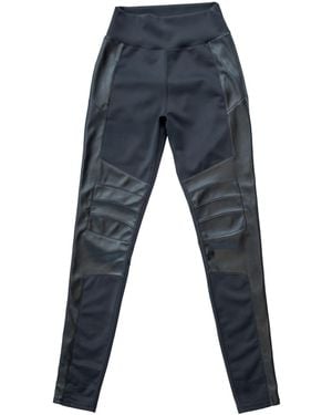 Circular Path Moto High Waist Legging - Blue