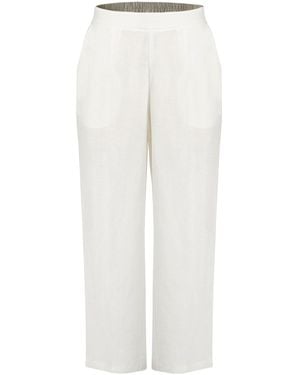 Smart and Joy Straight Linen Trousers - White