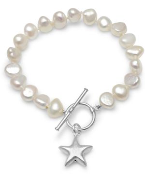 Pearls of the Orient Online Stella Cultured Freshwater Irregular Pearl Bracelet With A Sterling Star Charm - Metallic
