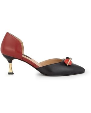 Ilvi Nurdey- Leather Heeled Sandal - Red