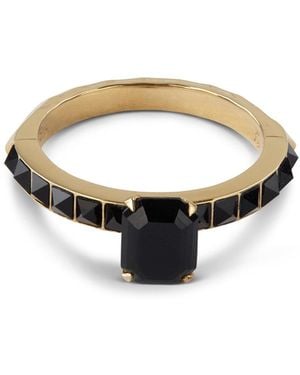 Kasun Emerald Cut Crocodile Ring - Metallic