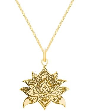 CarterGore Medium Lotus Flower Pendant Necklace - Metallic