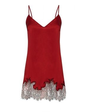 Avenue 8 Lace Detailed Mini Dress - Red