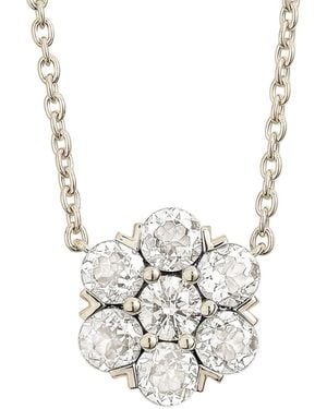 Juvetti Cinq Diamond Flower Pendant Necklace - White