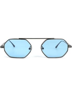 Cossimo Magari Metal Hexagon Lens Sunglasses - Blue