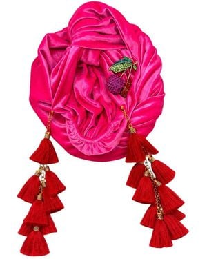 Julia Clancey Cherry Chacha Brooch Turban - Red
