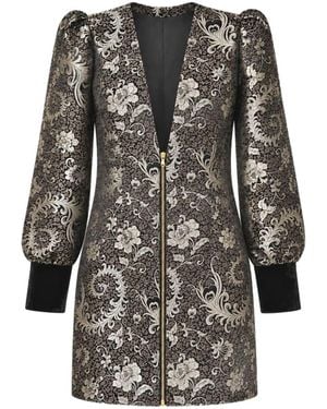 Mandarano Belladonna Brocade Mini Dress - Black