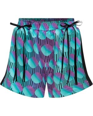 Je Te Veux Jett Polka Dot Shorts With Bow Detail - Blue