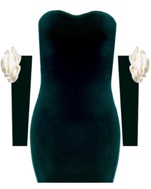 Nur Karaata Versailles Rose Mini Dress - Blue