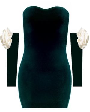 Nur Karaata Versailles Rose Mini Dress - Blue