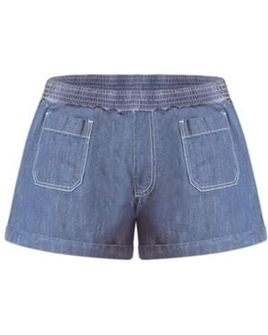 Known Supply Pull On Denim Shorts - Blue
