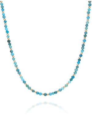 Nellou Jewellery Jewel Bead December Birthstone Necklace Plated Sterling - Blue