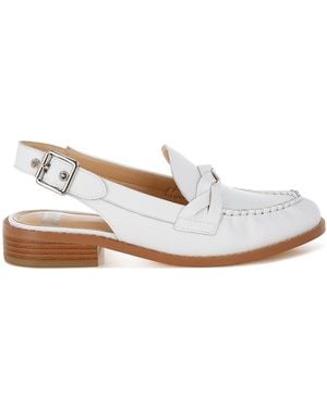 Rag & Co Jemykin Genuine Leather Loafer Sandals - White