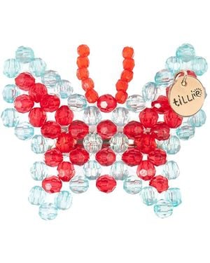 Tillie Beads Sparkling Butterfly Bead Hair Clip - Red