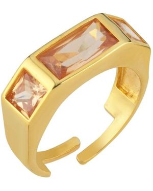 LINYA JEWELLERY Vega Champagne Crystal Stone Ring - Metallic