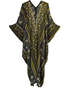 Jennafer Grace Caspian Paisley Border Caftan - Green