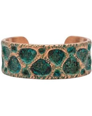 Anatoliacraft Vintage Copper Cuff Bracelet With Patina - Green